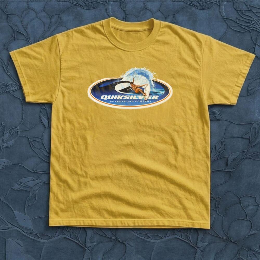 Retro Surfing Logo Yellow Graphic Tee